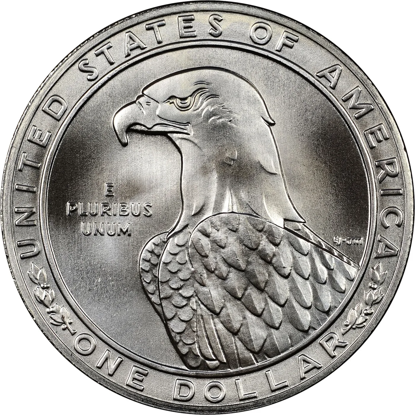 Reverse of the 1983 Los Angeles Olympics commemorative silver dollar showing an eagle